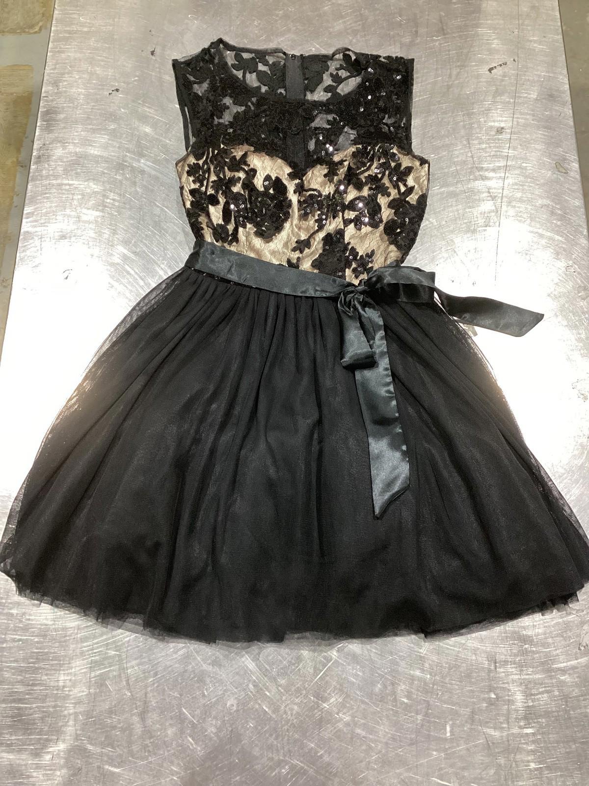 Black Lace & Tulle Fit-and-Flare Party Dress