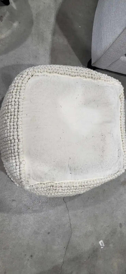 Dakota New Zealand Wool Cream Pouf