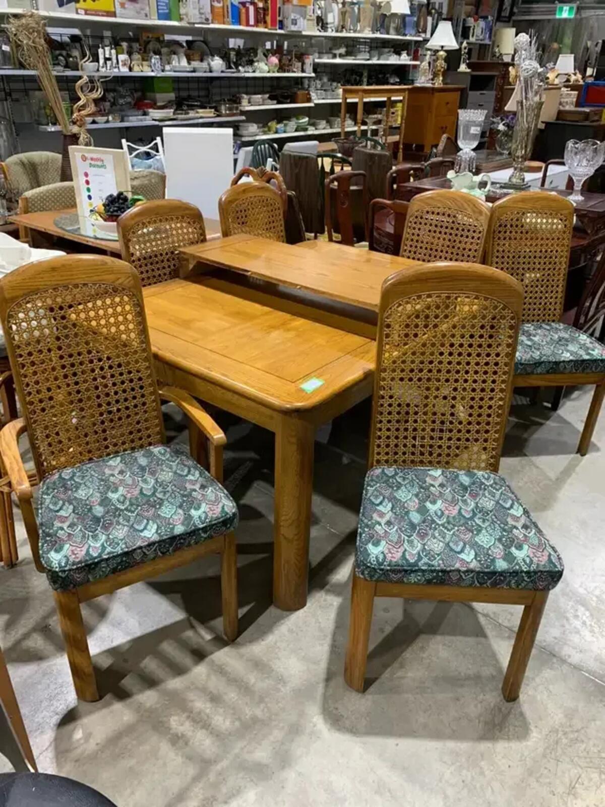 House of Braemore Rattan Oak Dining Table and Chairs