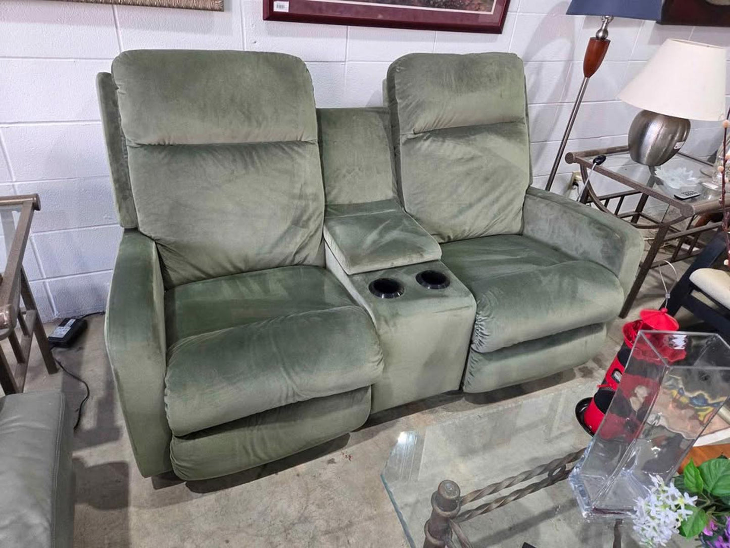 Green La-Z-Boy 2-Seat Power Recliner Loveseat