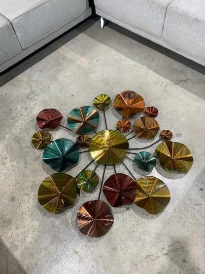 39" Abstract Autumn toned Metal Wall Art