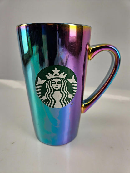 Starbucks Coffee Mug 16oz Rainbow Holographic Iridescent Oil Slick 2022 Holiday