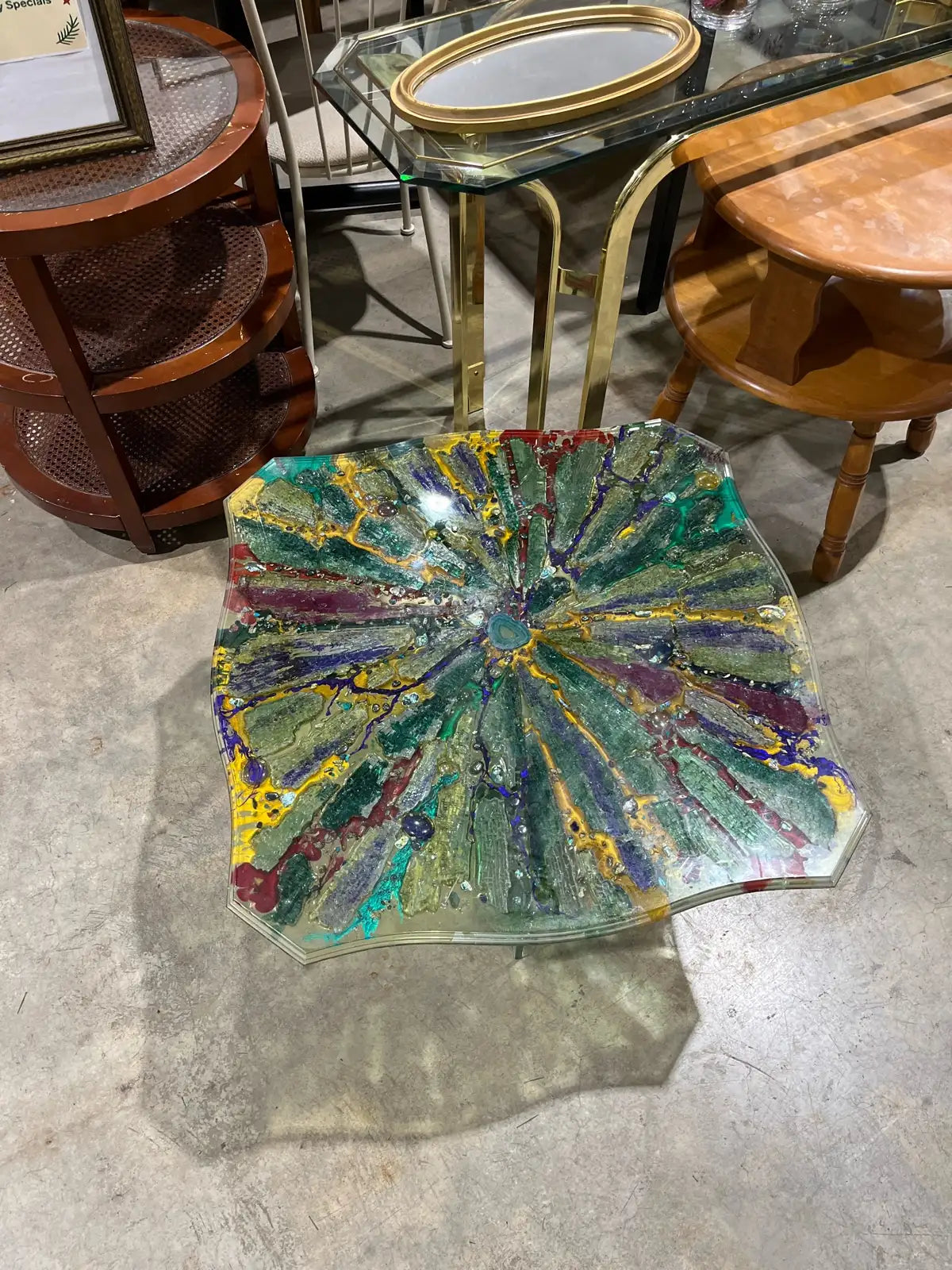 Unique Glass Side Table