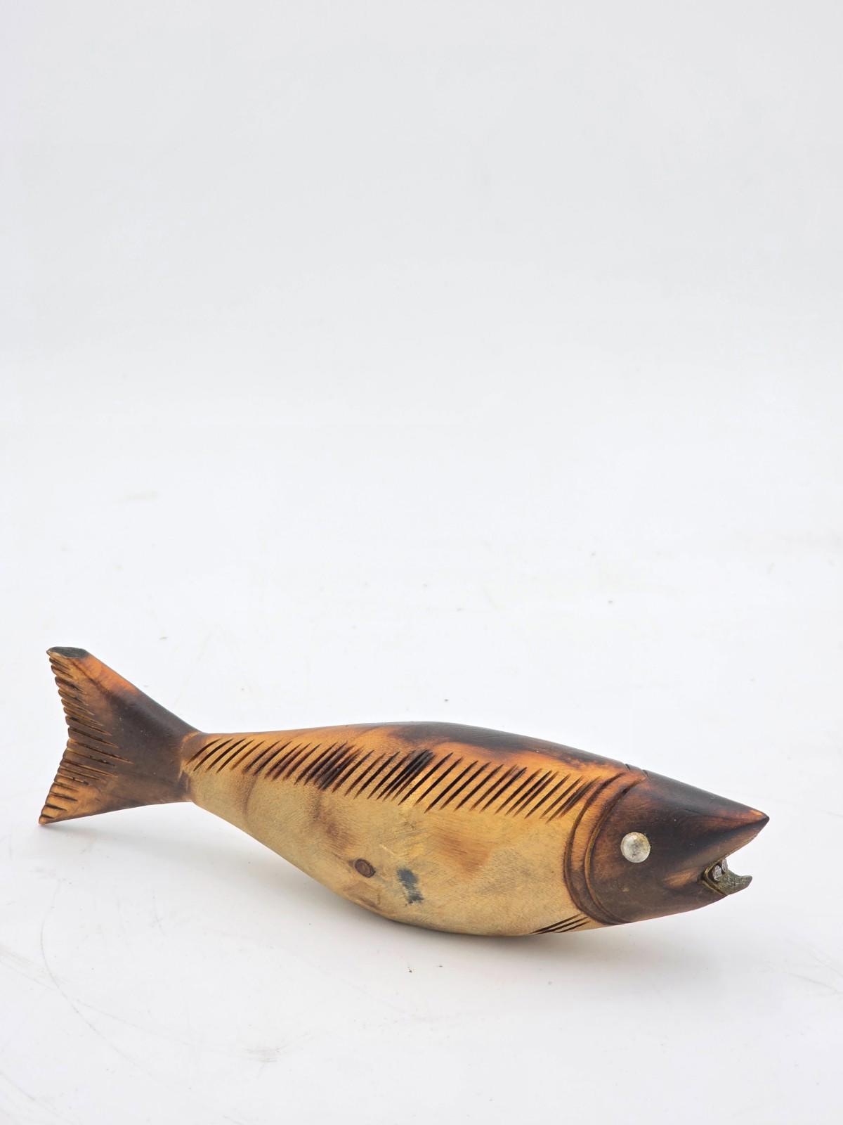 Vintage Fish Bottle Opener Hand Carved Wooden Sculpture