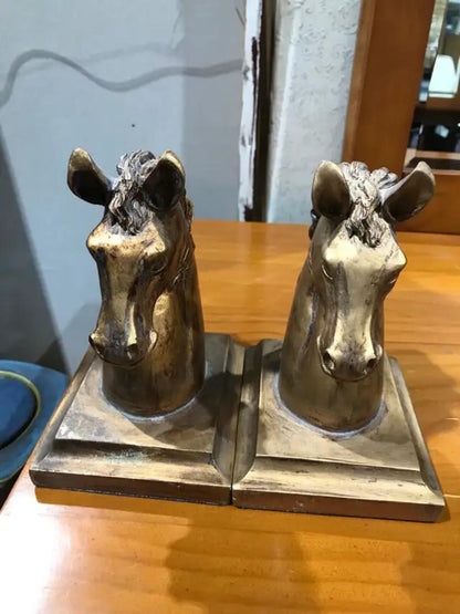 Ceramic Horse Head Bookends 5 x 4 x 7