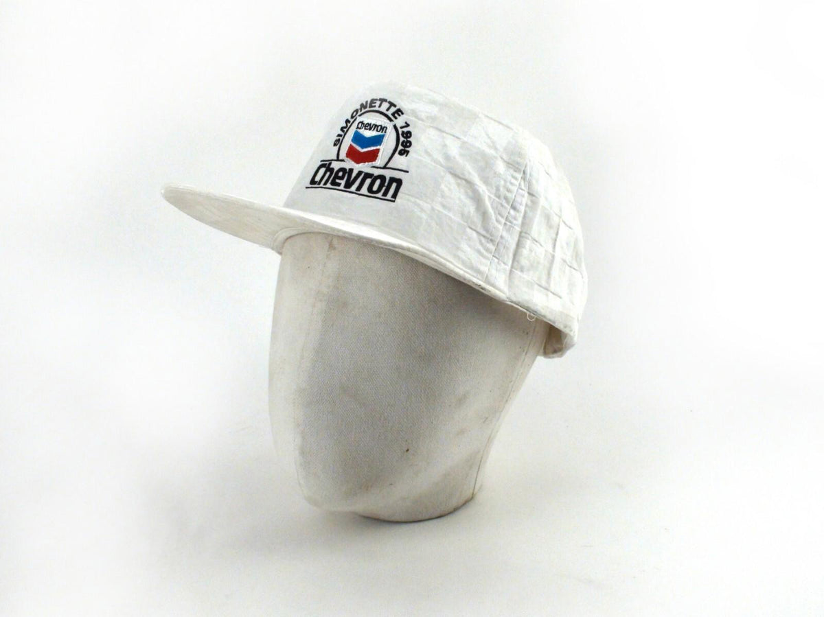 Chevron Simonette 1995 Snapback Hat, Headline - Checkered White, Great Condition