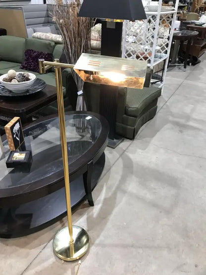 Brass Floor Lamp 4ft Adjustable Arm and Shade