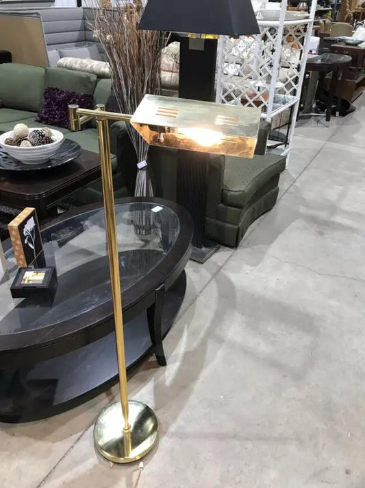 Brass Floor Lamp 4ft Adjustable Arm and Shade