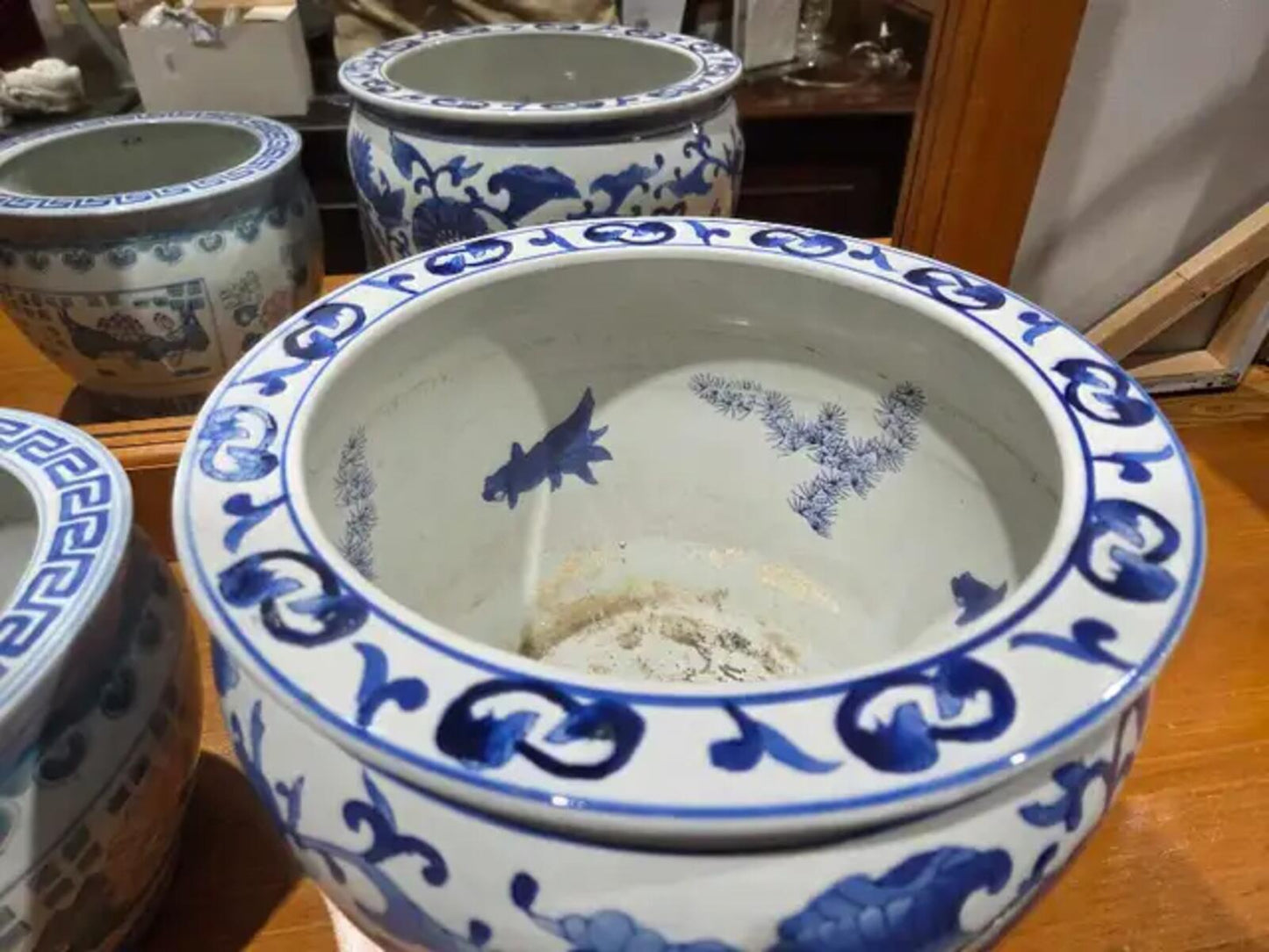 Asian Ceramic Planters Set
