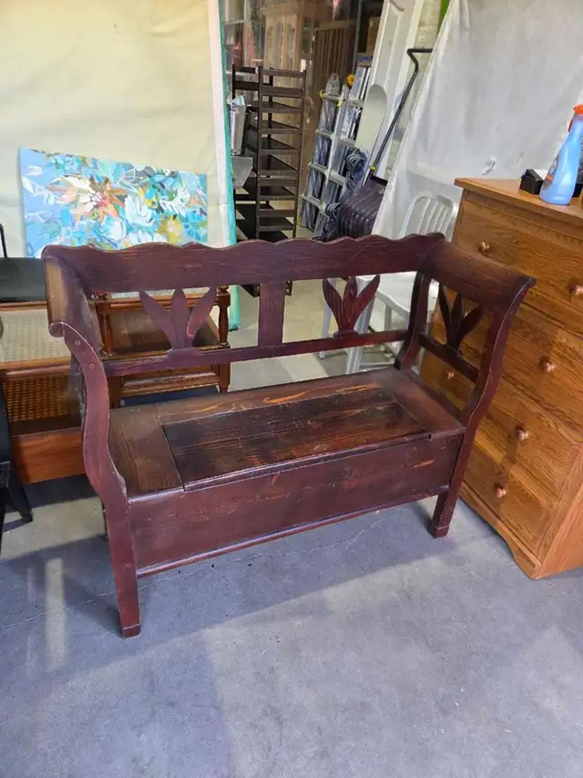 Unique Wooden Storage Bench
