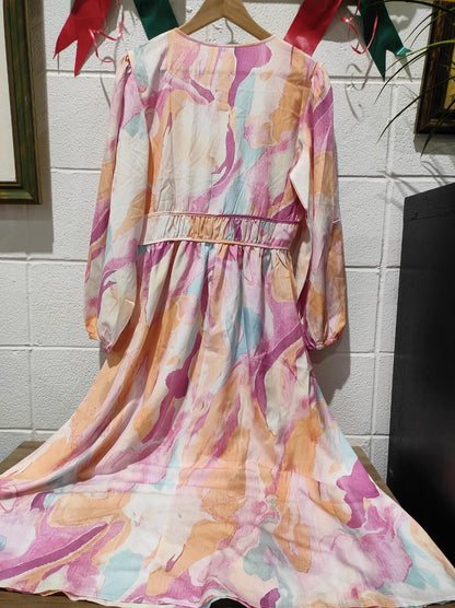 NWT Fashion Holiday Bohemian Flower Maxi Dress Women Floral size- S