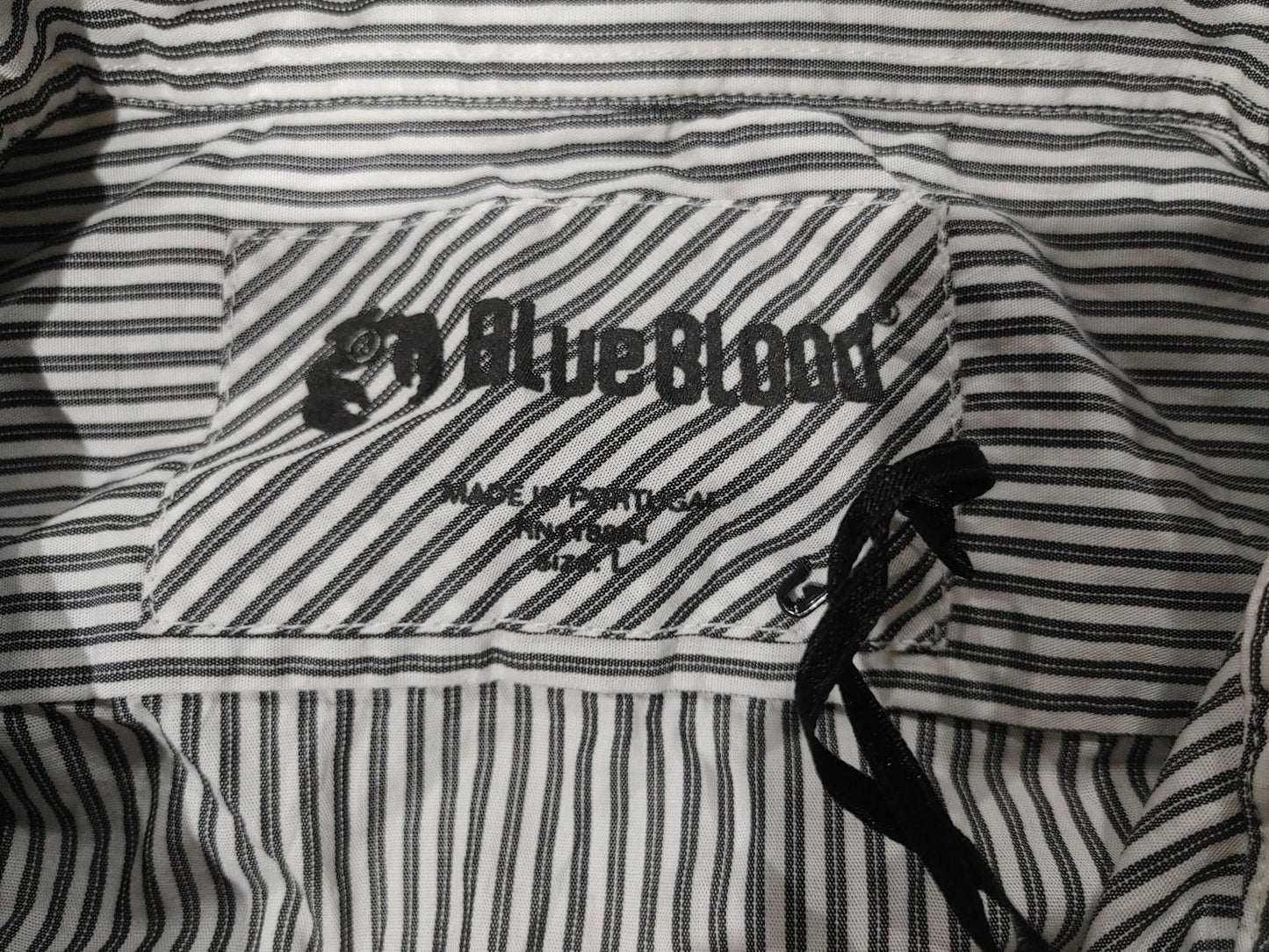 Brand New BlueBlood Rover Men's Button Shirt Striped Size L Black/White