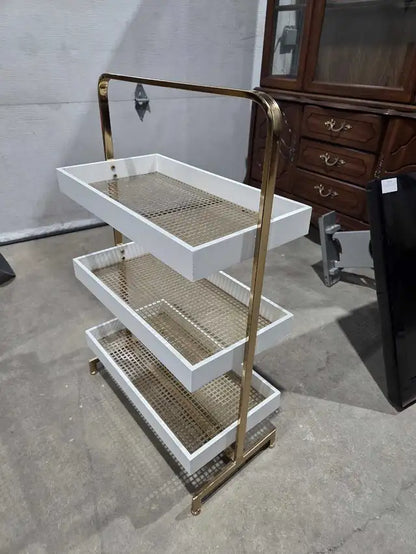 White & Gold 3-Tiered Bathroom Shelf