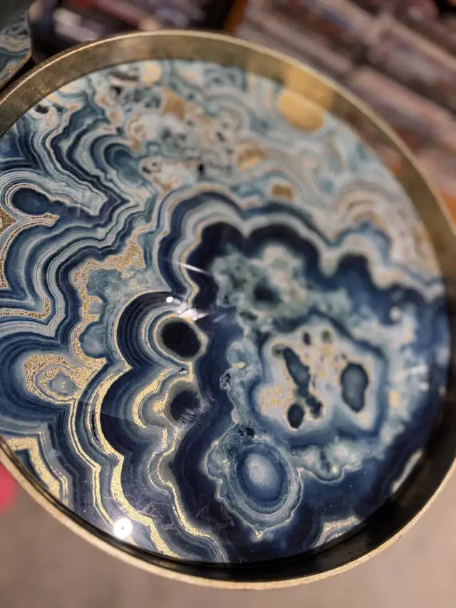 Faux Agate Tabletop Platter