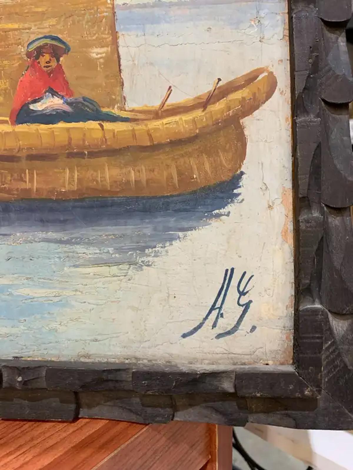 Peruvian Sailing Man Painting