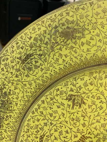 Yellow and Gold Decorative Plate