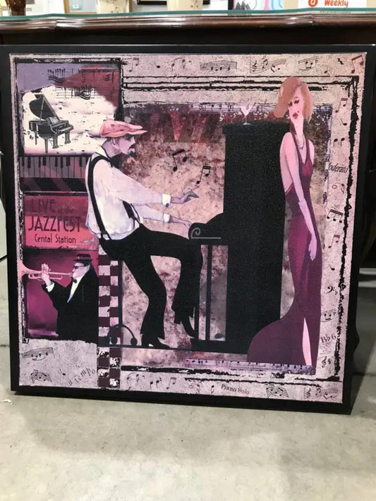 Framed Square Jazz Musical Wall Art