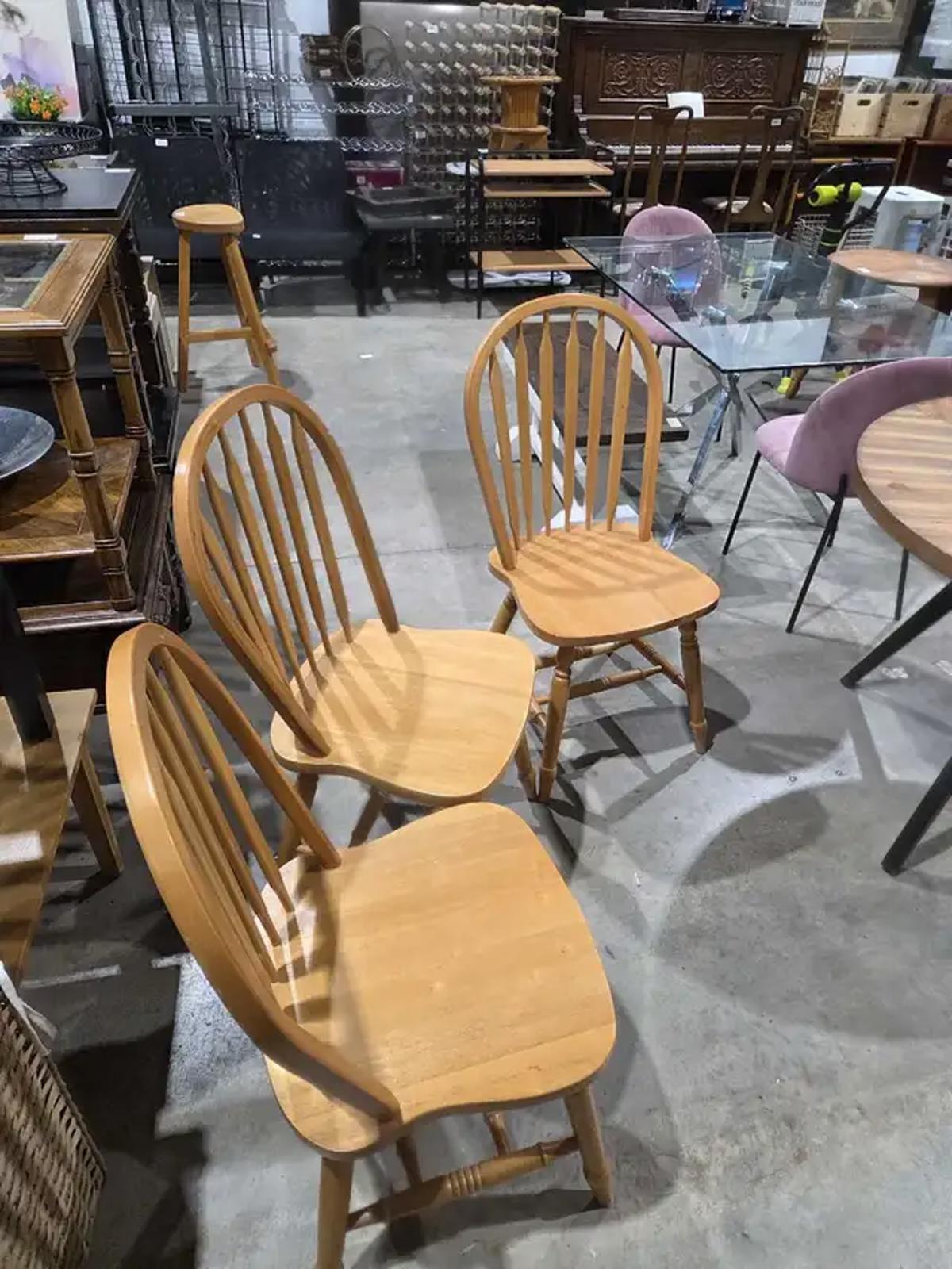 Wooden Dining Chairs - 3 Available