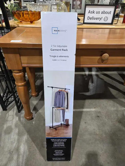 New! Mainstays 2-Tier Adjustable Garment Rack