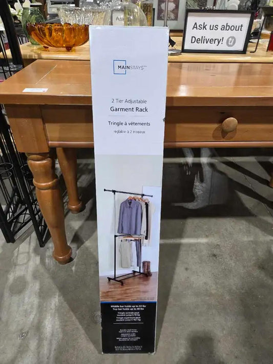 New! Mainstays 2-Tier Adjustable Garment Rack