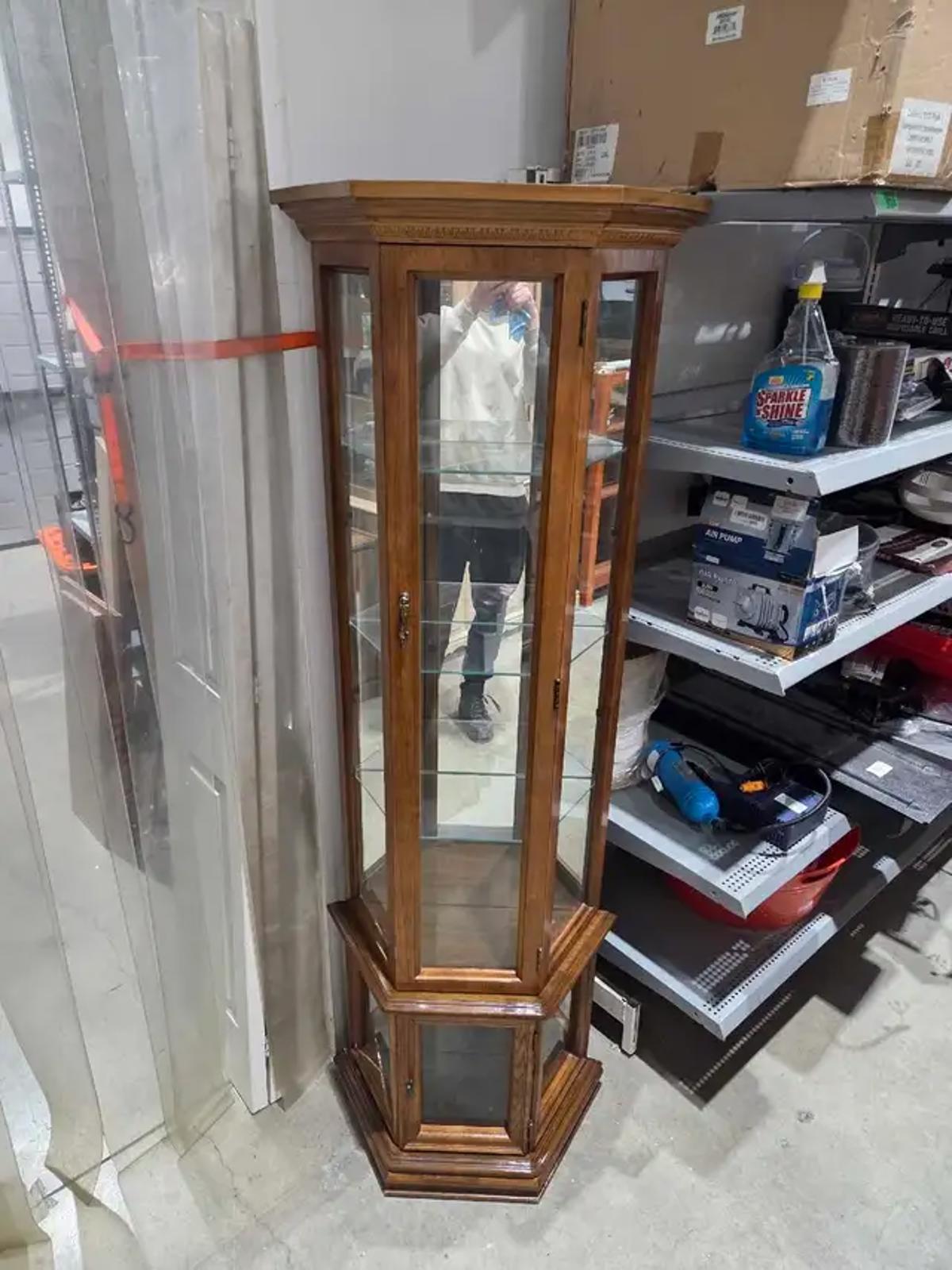 Wooden/Glass Mirrored Curio Cabinet
