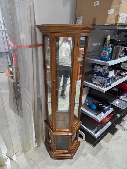 Wooden/Glass Mirrored Curio Cabinet