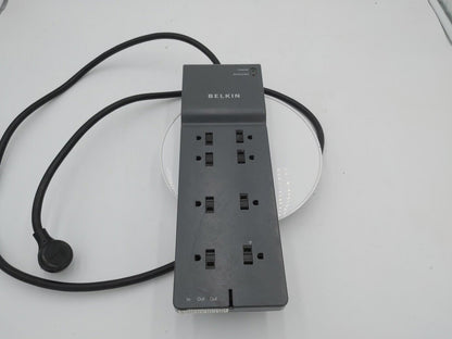 Belkin BE108200-06 8 port Power Strip Surge Protector Grey Tested Working - Fair