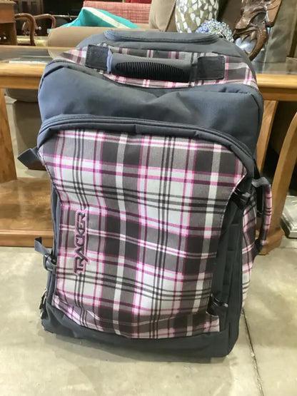 Plaid Tracker Rolling Backpack Suitcase