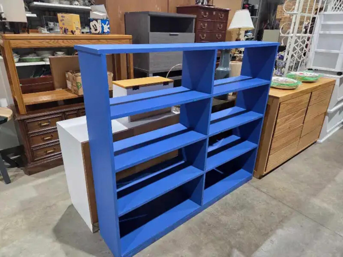 Large Blue Painted Bookcase