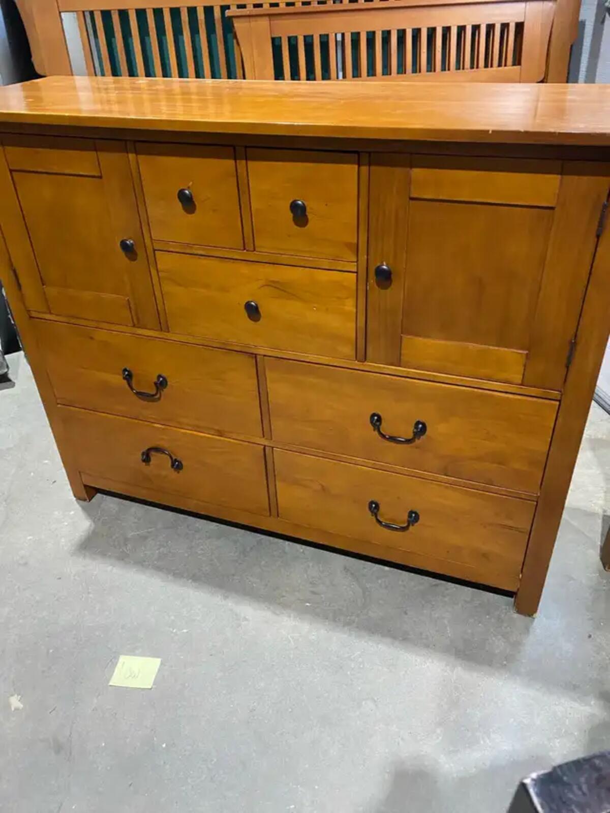 Solid Wood Bedroom Dresser with Mirror
