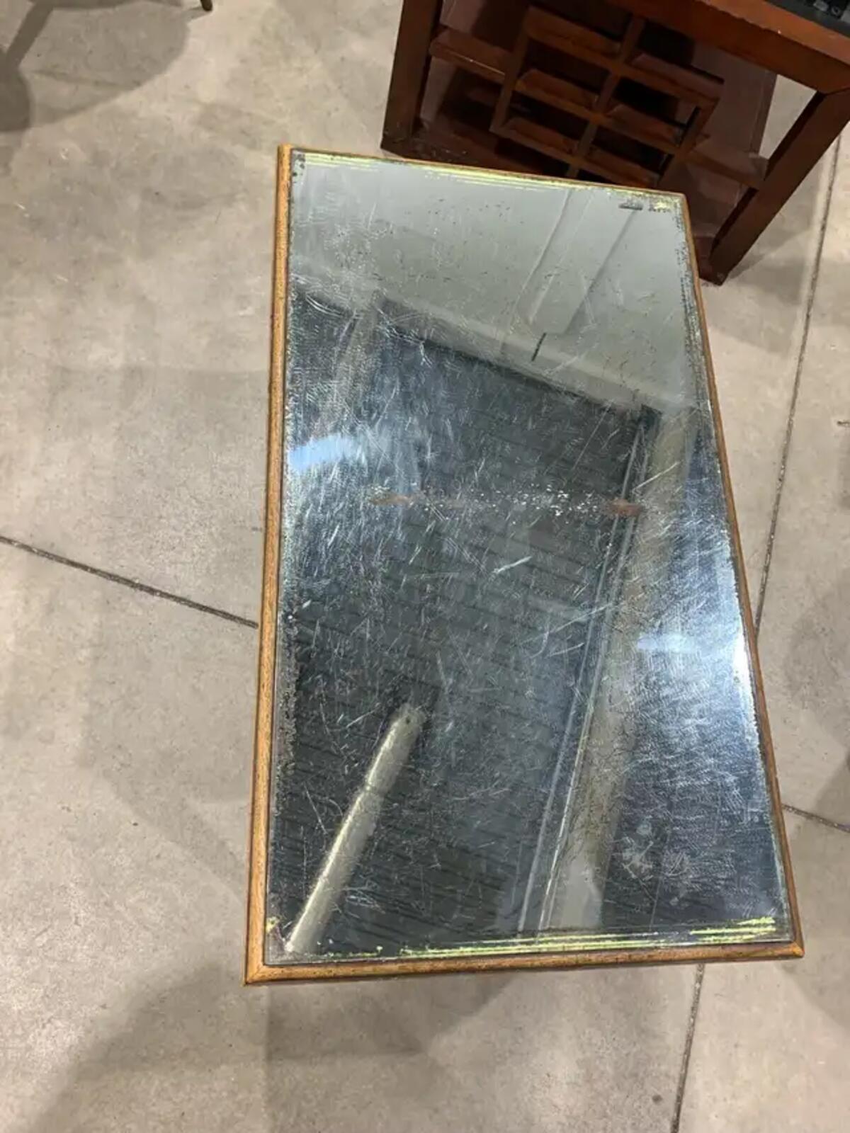 Distressed Vintage Mirrored Coffee Table