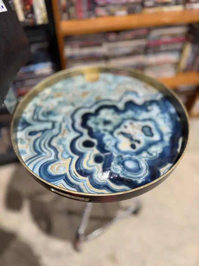 Faux Agate Tabletop Platter