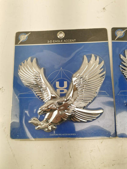 Lot of 3 Chrome Plastic 3-D EAGLE  ACCENT NEW in the Pkg