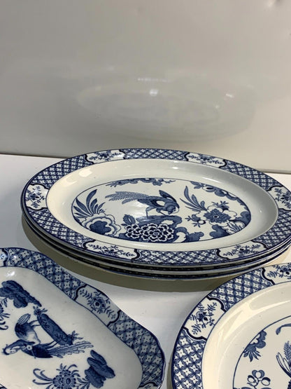Lot of 5 Oval Platters Wood & Sons Yuan