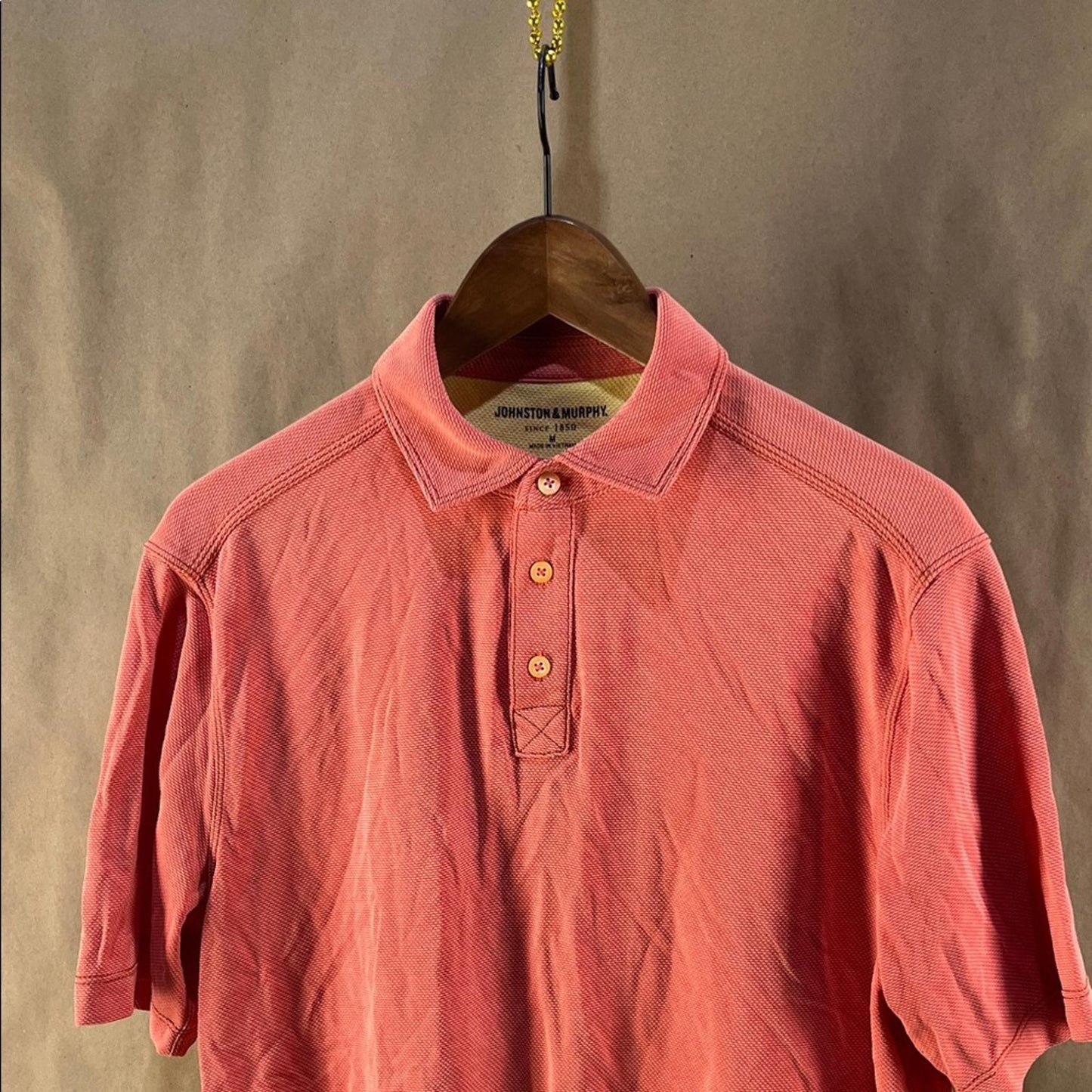 Johnston & Murphy Coral Polo Shirt Size M