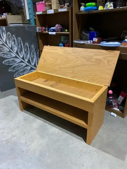 Shoe Bench with hinge lid Storage and Shelf