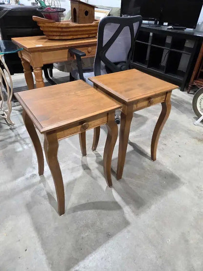 Wooden Side Tables - 2 Available