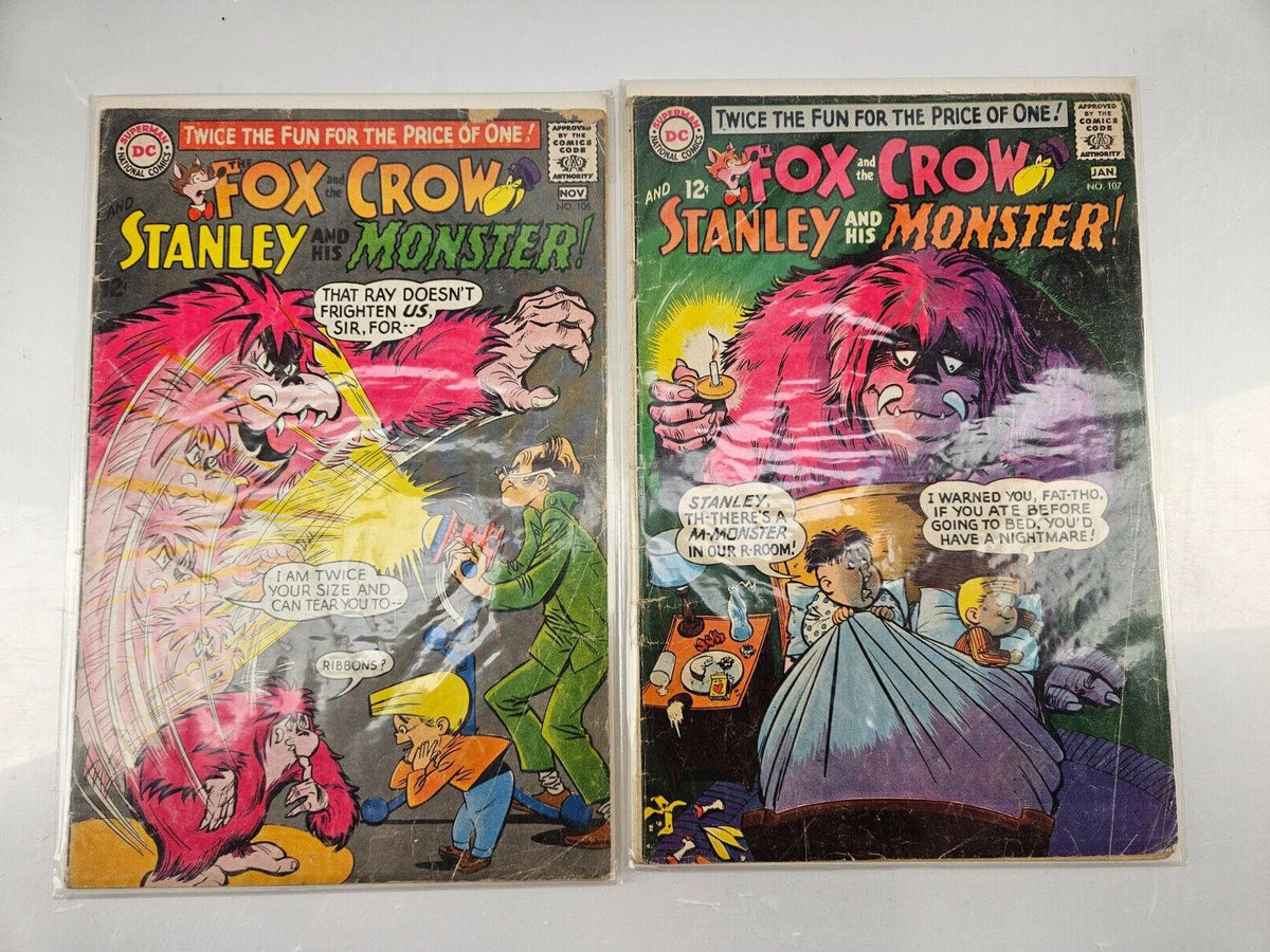 Fox and the Crow #106, 107 - DC Silver Age comics - lot of 2