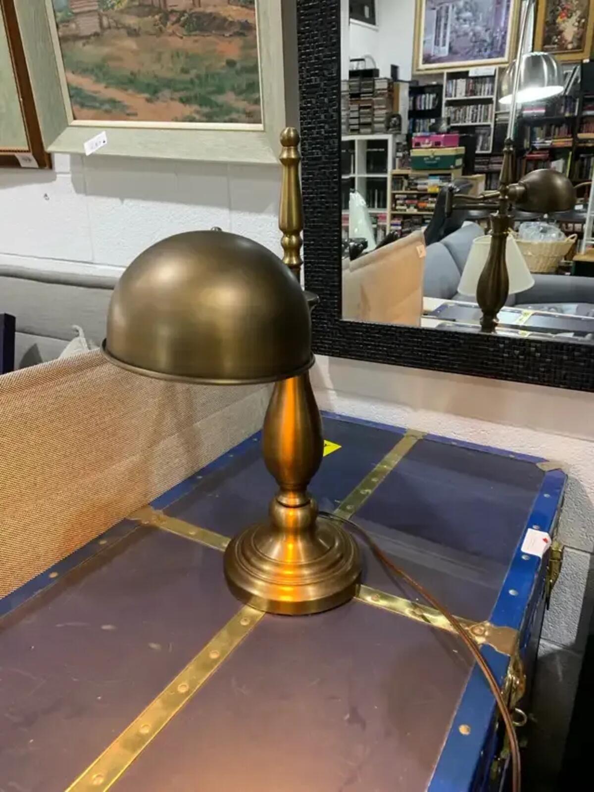 Small Brass Desk Lamp with Extendable arm