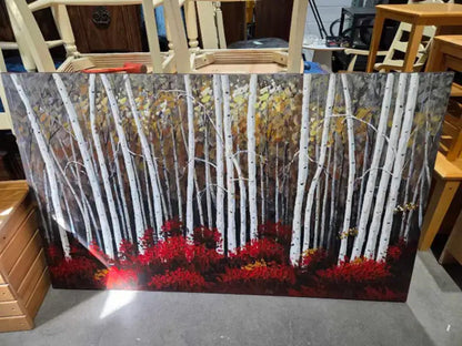 Large Aspen Trees Canvas Painting