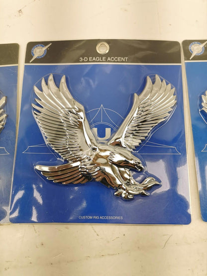 Lot of 3 Chrome Plastic 3-D EAGLE  ACCENT NEW in the Pkg
