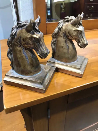 Ceramic Horse Head Bookends 5 x 4 x 7