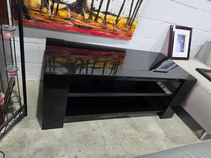 Black Glass TV Stand