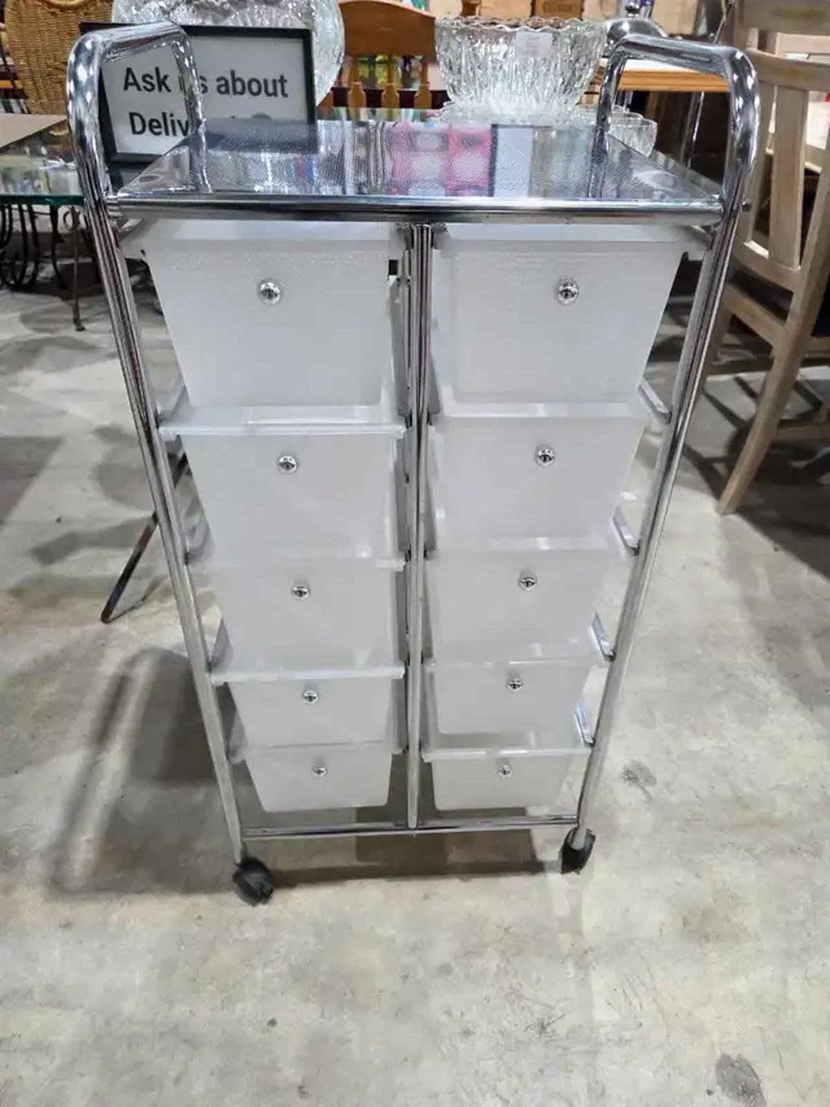 Chrome Rolling Storage Cart