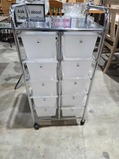 Chrome Rolling Storage Cart