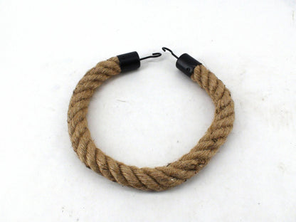 Toilet Paper Holder, Rustic Nautical Rope & Black Iron - Drill Mount, New In Box