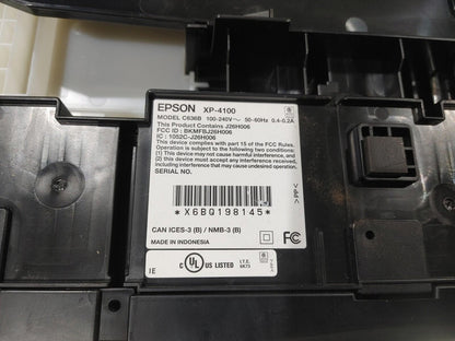 Good Condition Epson XP-4100 InkJet Home Office Printer Tested Working Black