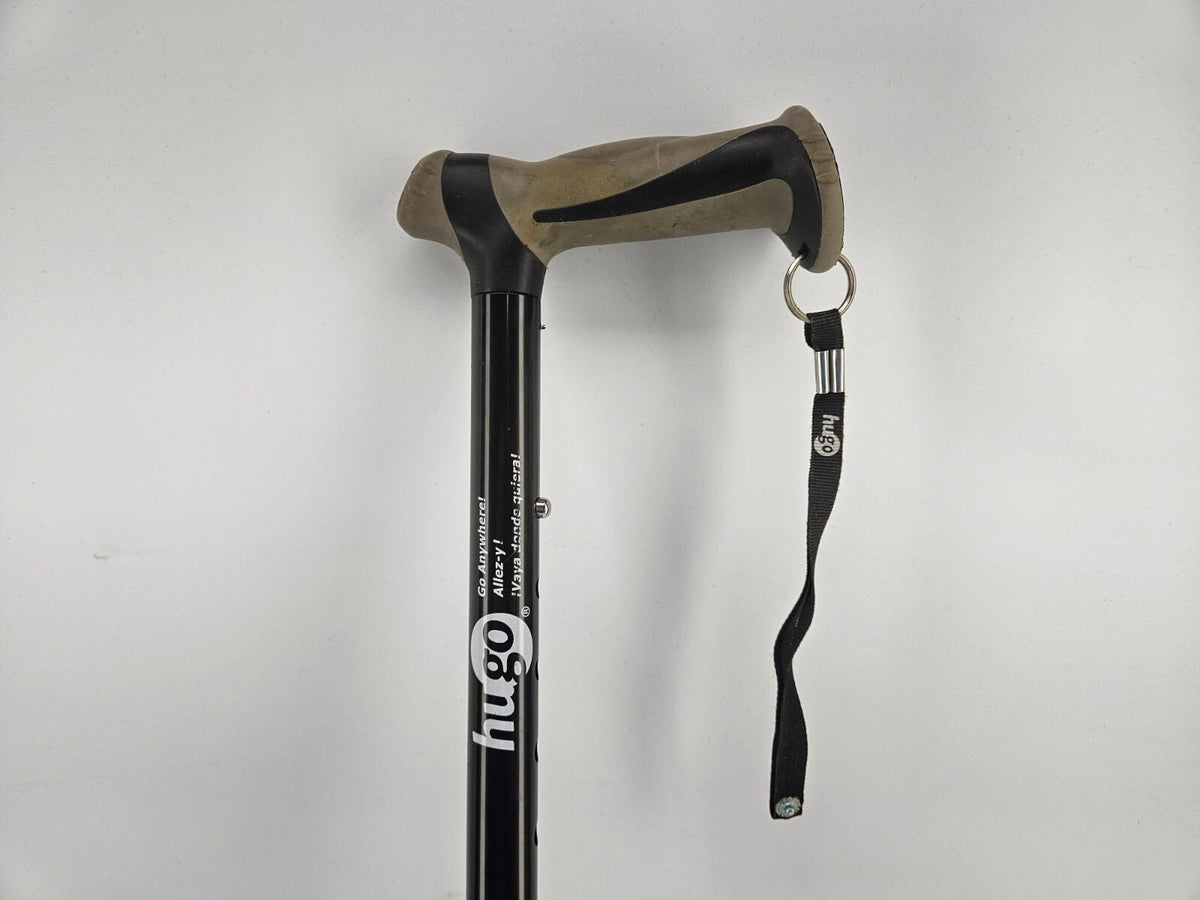 Canne de marche Hugo avec poignée ergonomique et shaft pliable 32"
