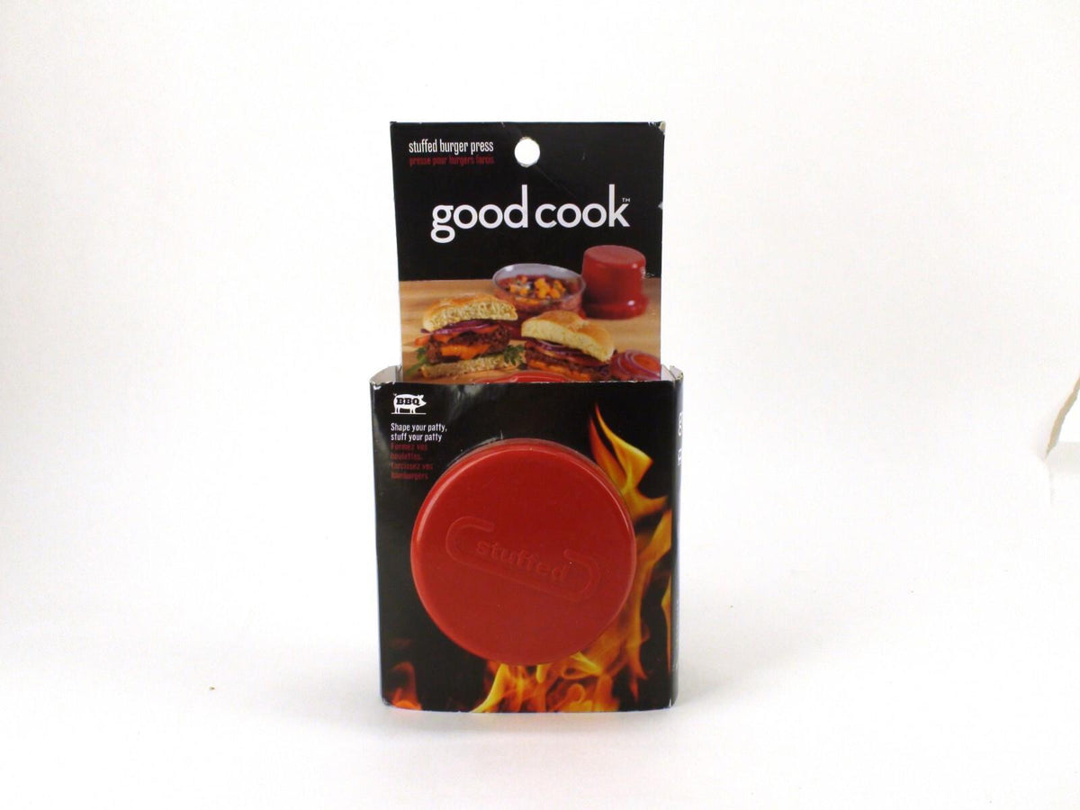 Good Cook Stuffed Burger Press Adjustable Size BBQ Beef Patty - Red Plastic