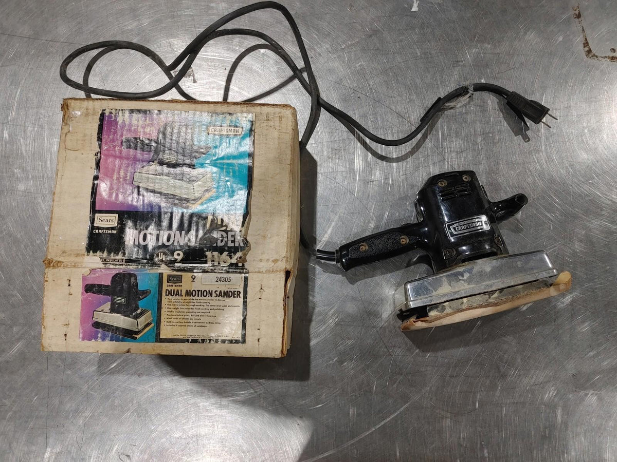 Ponceuse à double mouvement Craftsman avec cordon noir/argentée - Fair FABRIQUÉ AUX ÉTATS-UNIS